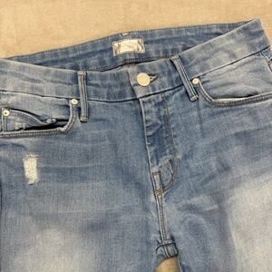 Mother Jeans Women's 27 28x25 Looker Crop Undone Hem Cliffhanger Distressed‎